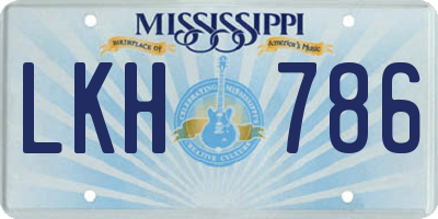 MS license plate LKH786