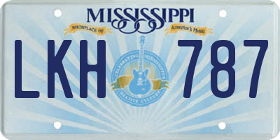 MS license plate LKH787