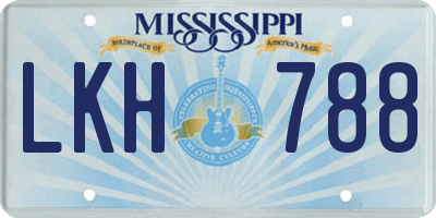 MS license plate LKH788
