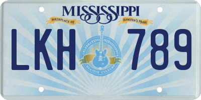 MS license plate LKH789