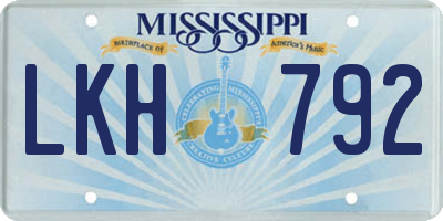 MS license plate LKH792