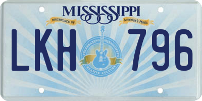 MS license plate LKH796