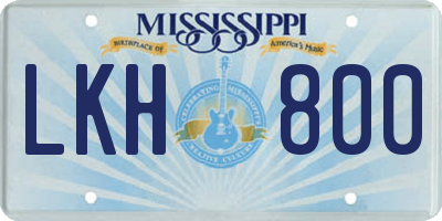 MS license plate LKH800