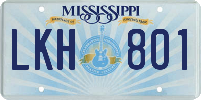 MS license plate LKH801