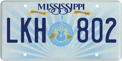 MS license plate LKH802