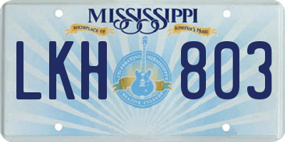 MS license plate LKH803