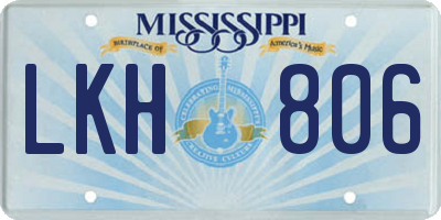 MS license plate LKH806
