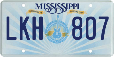 MS license plate LKH807