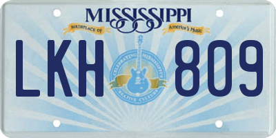 MS license plate LKH809