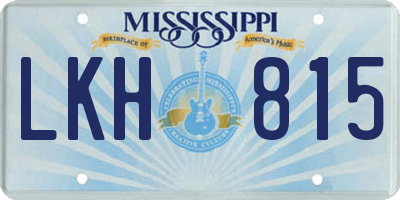 MS license plate LKH815