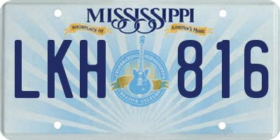 MS license plate LKH816