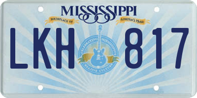 MS license plate LKH817