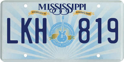 MS license plate LKH819