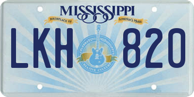 MS license plate LKH820