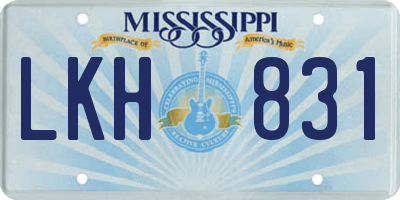 MS license plate LKH831
