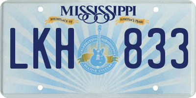 MS license plate LKH833
