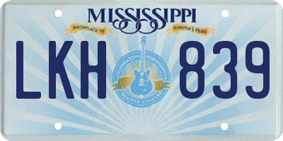 MS license plate LKH839