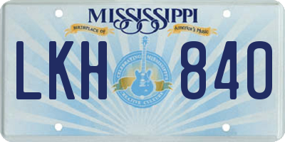 MS license plate LKH840