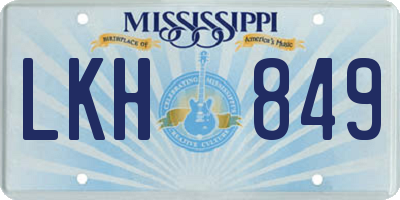 MS license plate LKH849