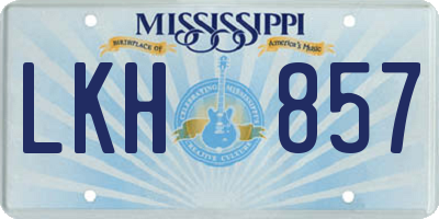 MS license plate LKH857