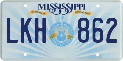MS license plate LKH862