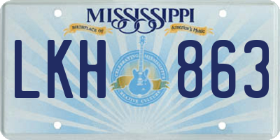 MS license plate LKH863