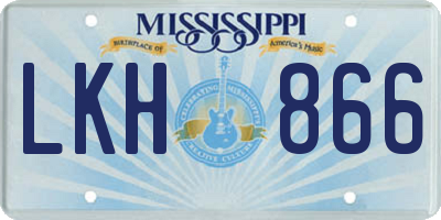 MS license plate LKH866