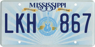MS license plate LKH867