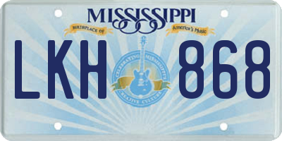 MS license plate LKH868