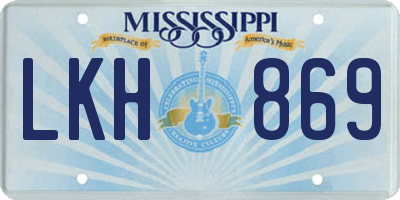 MS license plate LKH869