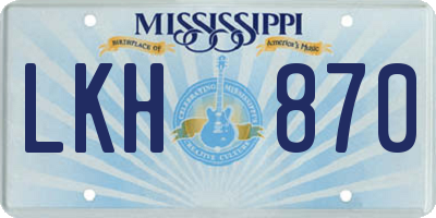 MS license plate LKH870