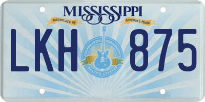 MS license plate LKH875