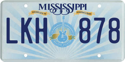 MS license plate LKH878