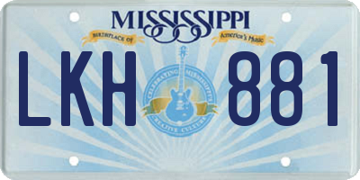 MS license plate LKH881