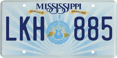 MS license plate LKH885