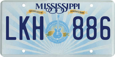 MS license plate LKH886