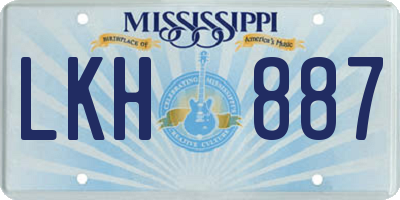 MS license plate LKH887