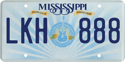 MS license plate LKH888