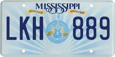 MS license plate LKH889