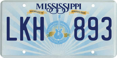 MS license plate LKH893