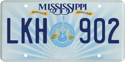 MS license plate LKH902