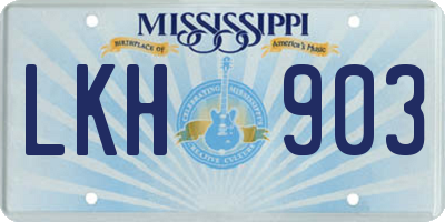 MS license plate LKH903