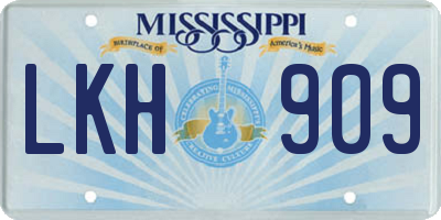 MS license plate LKH909
