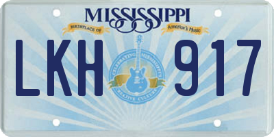 MS license plate LKH917