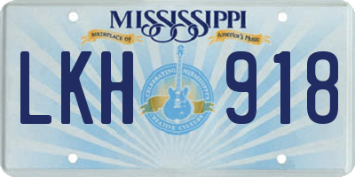 MS license plate LKH918
