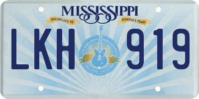 MS license plate LKH919