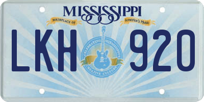 MS license plate LKH920