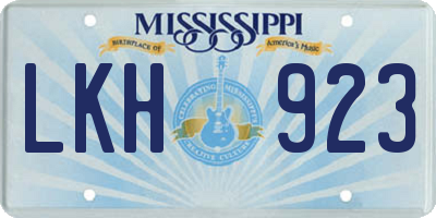 MS license plate LKH923