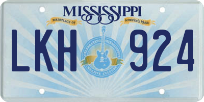MS license plate LKH924