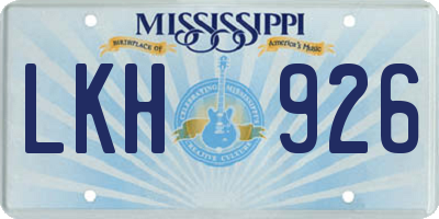 MS license plate LKH926
